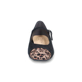 外反母趾対応パンプス7955ブラックスエード