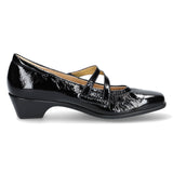 外反母趾対応パンプス64656ブラックエナメル