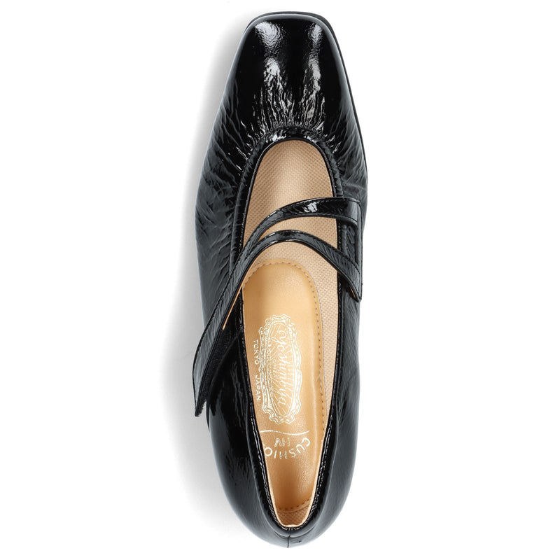 外反母趾対応パンプス64656ブラックエナメル