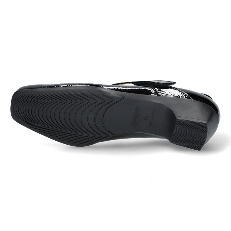 外反母趾対応パンプス64656ブラックエナメル