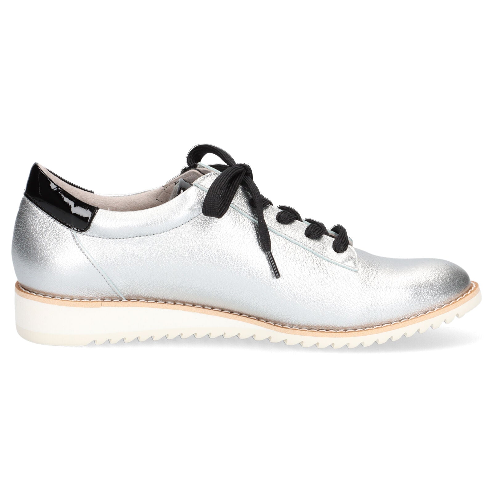 銀座ヨシノヤ シルバー ジッパー付きスニーカー 牛革